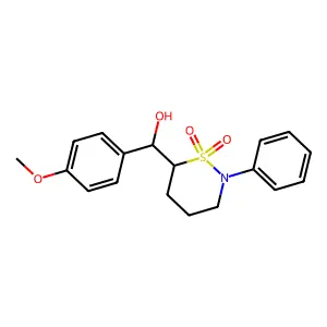 (1,1-dioxo-2-phenylthiazinan-6-yl)-(4-methoxyphenyl)methanol structure