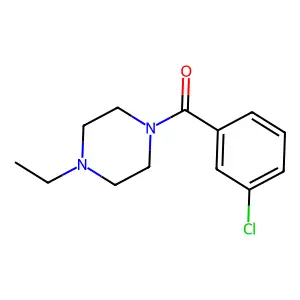 1-(3-chlorobenzoyl)-4-ethylpiperazine structure