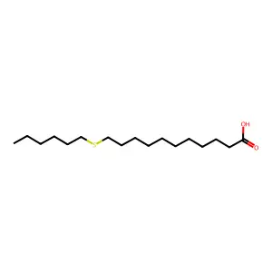 11-(hexylsulfanyl)undecanoic acid structure