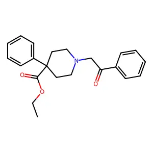 ethyl 1-phenacyl-4-phenylpiperidine-4-carboxylate structure