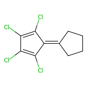1,2,3,4-tetrachloro-5-cyclopentylidenecyclopenta-1,3-diene structure