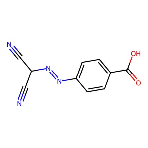 p-((Dicyanomethyl)azo)benzoic acid structure