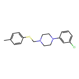 1-(3-chlorophenyl)-4-[(4-methylphenyl)sulfanylmethyl]piperazine structure