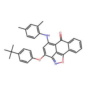 12-(4-tert-butylphenoxy)-10-(2,4-dimethylanilino)-15-oxa-14-azatetracyclo[7.6.1.02,7.013,16]hexadeca-1(16),2,4,6,9,11,13-heptaen-8-one structure