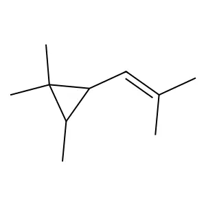 1,1,2-Trimethyl-3-(2-methyl-1-propenyl)cyclopropane structure