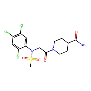 1-[2-(2,4,5-trichloro-N-methylsulfonylanilino)acetyl]piperidine-4-carboxamide structure