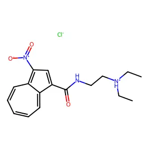 1-(2-(Diethylamino)ethyl)-3-nitroazulenecarboxamide hydrochloride structure