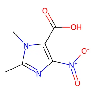 1,2-dimethyl-4-nitro-1H-imidazole-5-carboxylic acid structure
