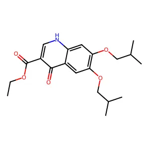 ethyl 6,7-bis(2-methylpropoxy)-4-oxo-1H-quinoline-3-carboxylate structure
