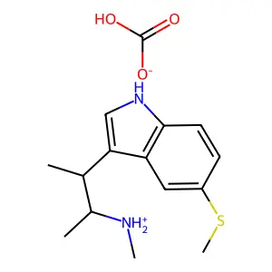 3-(2'-Methylaminobutyl-3')-5-methylthioindole bicarbonate structure