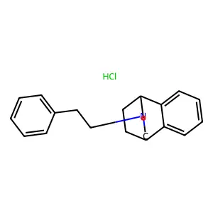 10-(2-phenylethyl)-10-azatricyclo[6.3.2.02,7]trideca-2,4,6-triene;hydrochloride structure
