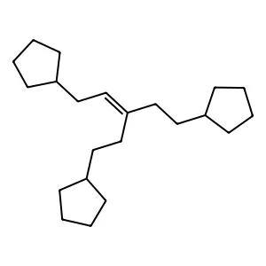 [5-cyclopentyl-3-(2-cyclopentylethyl)pent-2-enyl]cyclopentane structure