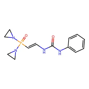 1-[2-[bis(aziridin-1-yl)phosphoryl]ethenyl]-3-phenylurea structure