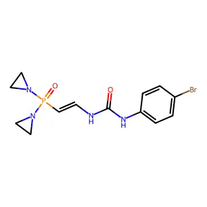 1-(2-(Bis(1-aziridinyl)phosphinyl)vinyl)-3-(p-bromophenyl)urea structure