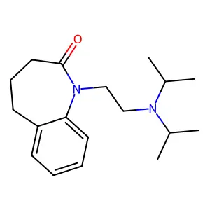 1-[2-[di(propan-2-yl)amino]ethyl]-4,5-dihydro-3H-1-benzazepin-2-one structure