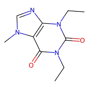 1,3-diethyl-7-methylxanthine structure