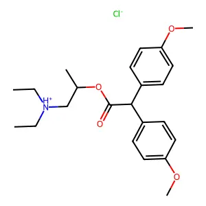 Acetic acid, bis(p-methoxyphenyl)-, 2-(diethylamino)-1-methylethyl ester, hydrochloride structure