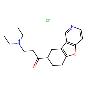 Benzofuro(3,2-c)pyridine, 1,2,3,4-tetrahydro-2-(3-(diethylamino)propionyl)-, hydrochloride structure