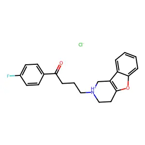 Butyrophenone, 4'-fluoro-4-(1,2,3,4-tetrahydrobenzofuro(3,2-c)pyridin-2-yl)-, hydrochloride structure