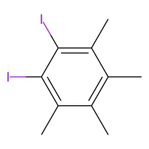 1,2-diiodo-3,4,5,6-tetramethylbenzene structure