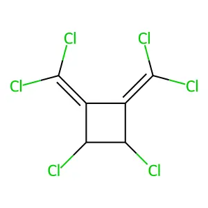 1,2-dichloro-3,4-bis(dichloromethylidene)cyclobutane structure