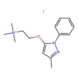 trimethyl-[2-(5-methyl-2-phenylpyrazol-3-yl)oxyethyl]azanium iodide structure