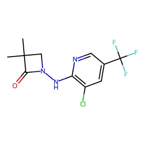1-[[3-chloro-5-(trifluoromethyl)-2-pyridinyl]amino]-3,3-dimethylazetidin-2-one structure
