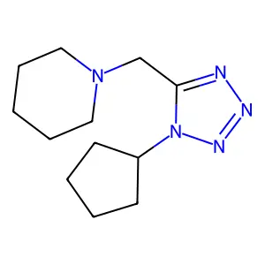 1-[(1-cyclopentyltetrazol-5-yl)methyl]piperidine structure