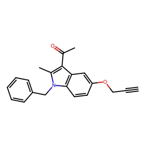 1-(1-benzyl-2-methyl-5-(prop-2-yn-1-yloxy)-1H-indol-3-yl)ethanone structure