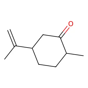 trans-(2R,5R)-2-methyl-5-prop-1-en-2-ylcyclohexan-1-one structure