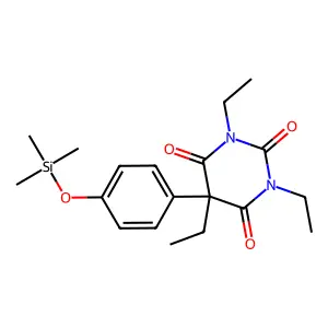1,3,5-triethyl-5-(4-trimethylsilyloxyphenyl)-1,3-diazinane-2,4,6-trione structure