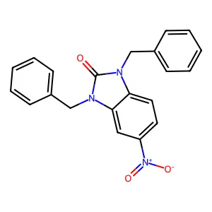 1,3-dibenzyl-5-nitro-1,3-dihydro-2H-benzo[d]imidazol-2-one structure