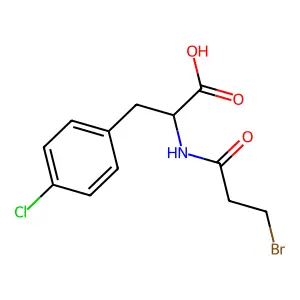 2-(3-bromopropanoylamino)-3-(4-chlorophenyl)propanoic acid structure