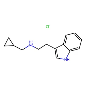 cyclopropylmethyl-[2-(1H-indol-3-yl)ethyl]azanium chloride structure