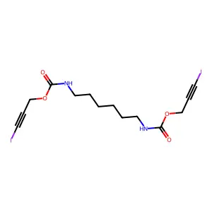 Hexamethylenedicarbamic acid bis(3-iodo-2-propynyl) ester structure