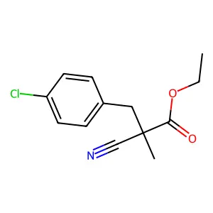 ethyl 3-(4-chlorophenyl)-2-cyano-2-methylpropanoate structure