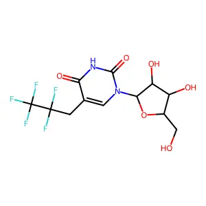1-[3,4-dihydroxy-5-(hydroxymethyl)oxolan-2-yl]-5-(2,2,3,3,3-pentafluoropropyl)pyrimidine-2,4-dione structure