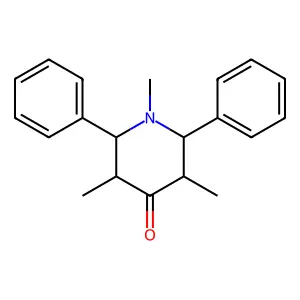 1,3,5-trimethyl-2,6-diphenylpiperidin-4-one structure