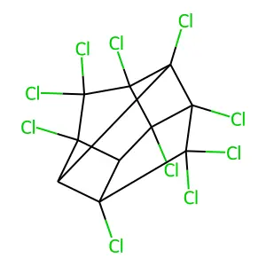 1,3,4-Metheno-1H-cyclobuta[cd]pentalene, 1,1a,2,2,3,4,5,5,5a,5b-decachlorooctahydro- structure