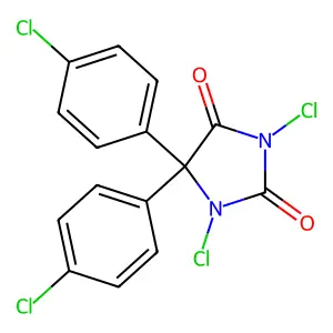 1,3-dichloro-5,5-bis(4-chlorophenyl)imidazolidine-2,4-dione structure