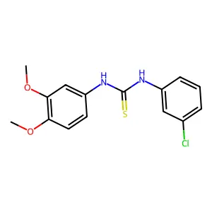 1-(3-chlorophenyl)-3-(3,4-dimethoxyphenyl)thiourea structure