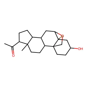 1-[(1R,2S,5S,6S,9S,10S,12R,13R,15S)-13-bromo-15-hydroxy-5-methyl-19-oxapentacyclo[10.5.2.01,13.02,10.05,9]nonadecan-6-yl]ethanone structure