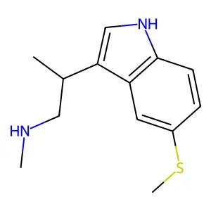 INDOLE, 3-(1-METHYLAMINO-2-PROPYL)-5-METHYLTHIO- structure