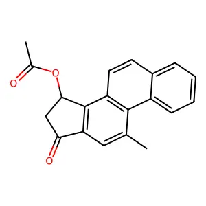 11-methyl-17-oxogona-1(10),2,4,6,8,11,13-heptaen-15-yl acetate structure