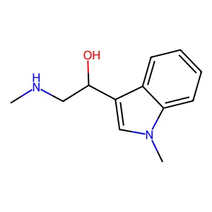 2-(methylamino)-1-(1-methylindol-3-yl)ethanol structure