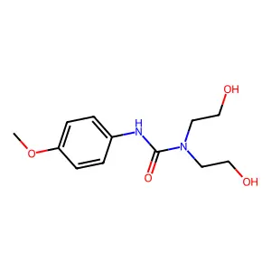 1,1-bis(2-hydroxyethyl)-3-(4-methoxyphenyl)urea structure