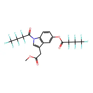 [1-(2,2,3,3,4,4,4-heptafluorobutanoyl)-3-(2-methoxy-2-oxoethyl)indol-5-yl] 2,2,3,3,4,4,4-heptafluorobutanoate structure