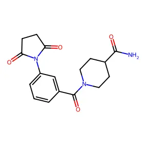 1-[3-(2,5-dioxopyrrolidin-1-yl)benzoyl]piperidine-4-carboxamide structure