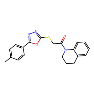 1-(3,4-dihydro-2H-quinolin-1-yl)-2-[[5-(4-methylphenyl)-1,3,4-oxadiazol-2-yl]sulfanyl]ethanone structure