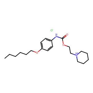 (4-(Hexyloxy)phenyl)carbamic acid 2-(1-piperidinyl)ethyl ester hydrochloride structure